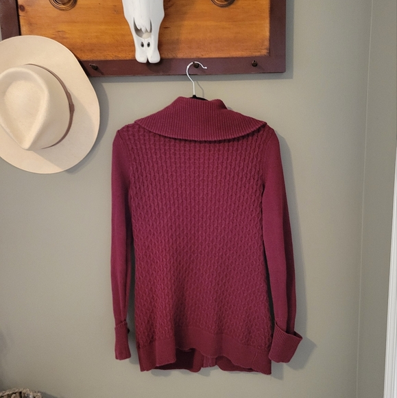 Aspen Burgundy Full Zip Sweater Size S - Picture 5 of 11